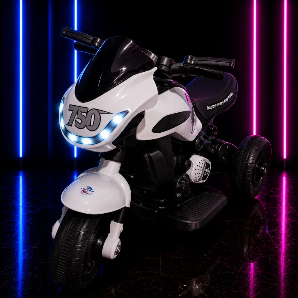 MOTO ELÉTRICA INFANTIL 6V RACE BRANCA