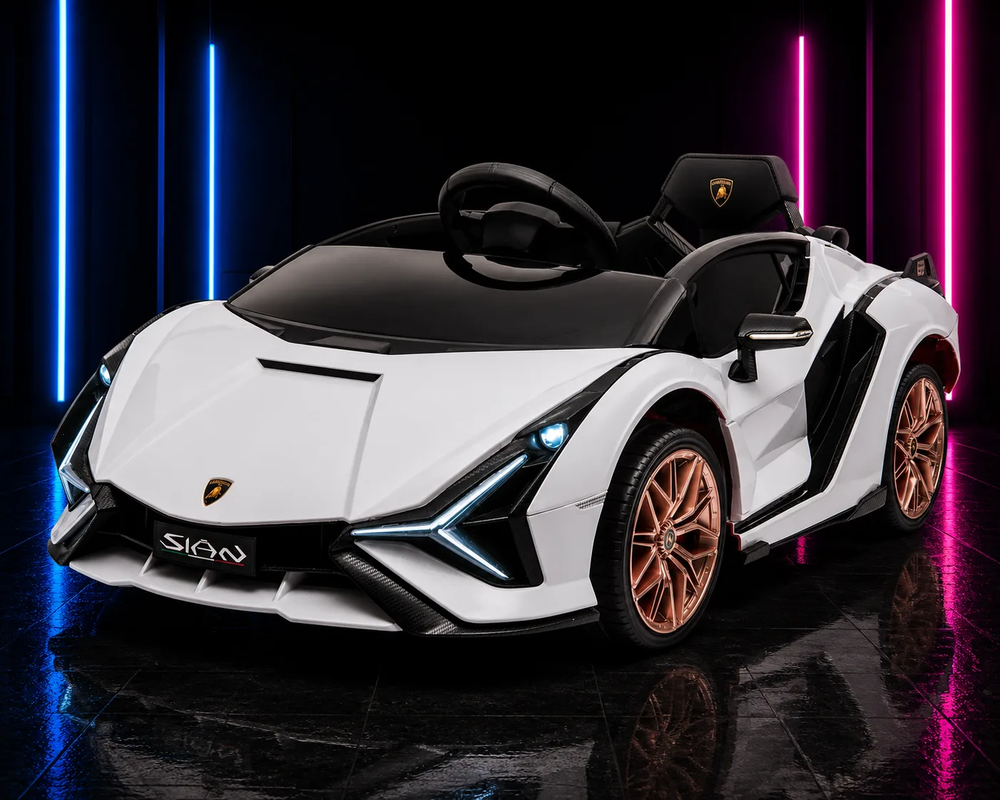 CARRINHO ELÉTRICO INFANTIL 12V LAMBORGHINI SIAN BRANCA