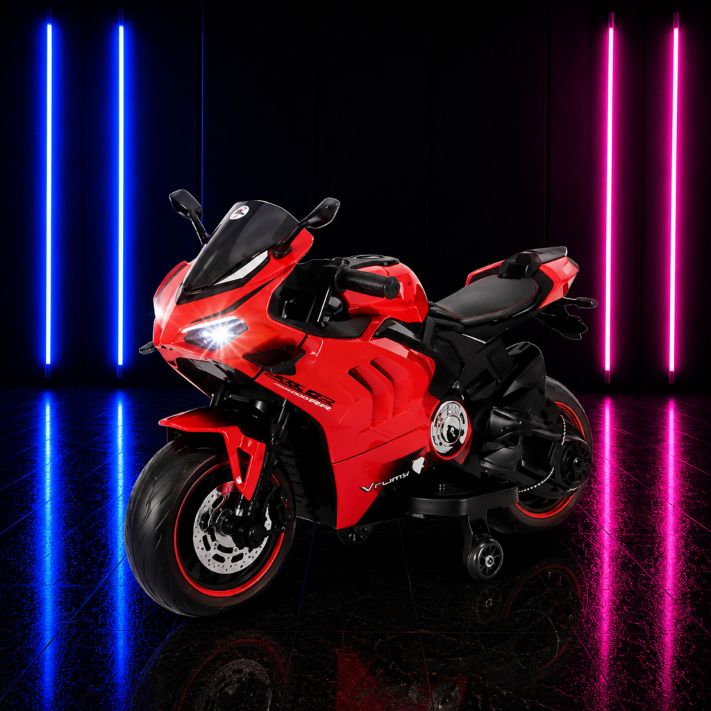 MOTO ELÉTRICA INFANTIL 12V CORRIDA APRILIA SPORT VERMELHA