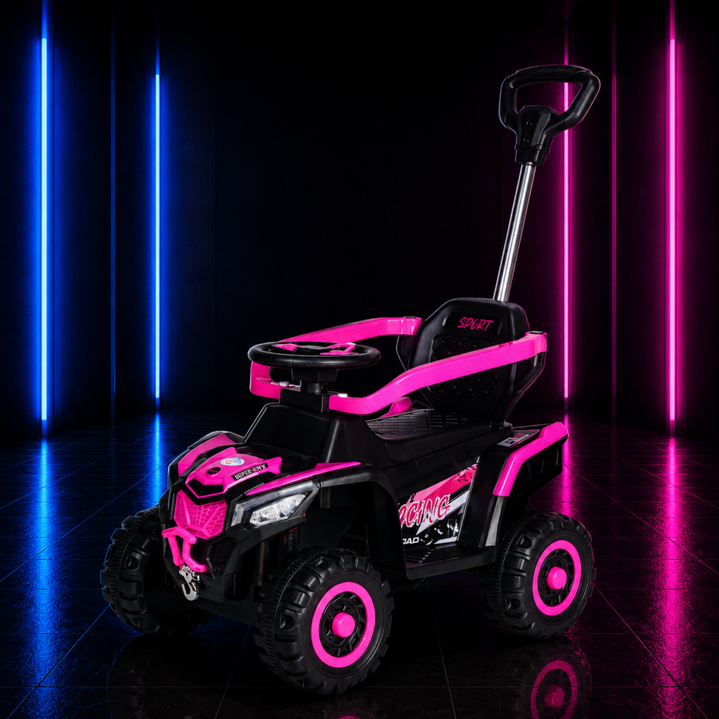 QUADRICICLO COM EMPURRADOR AVENTURA ROSA