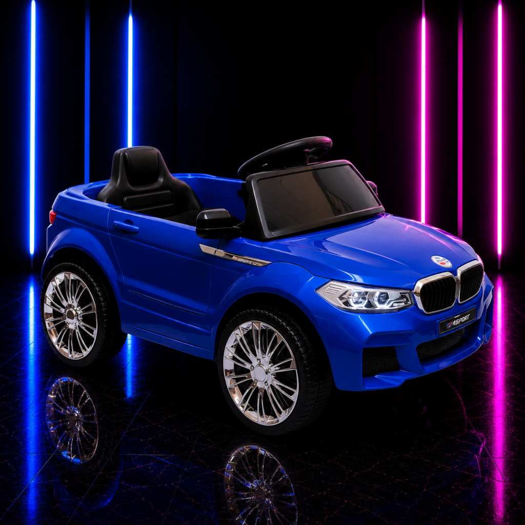 CARRINHO ELÉTRICO INFANTIL 6V CONVERSÍVEL LUXO AZUL