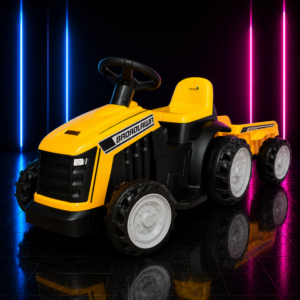 TRATOR ELÉTRICO INFANTIL 6V COM PEDAL AMARELO