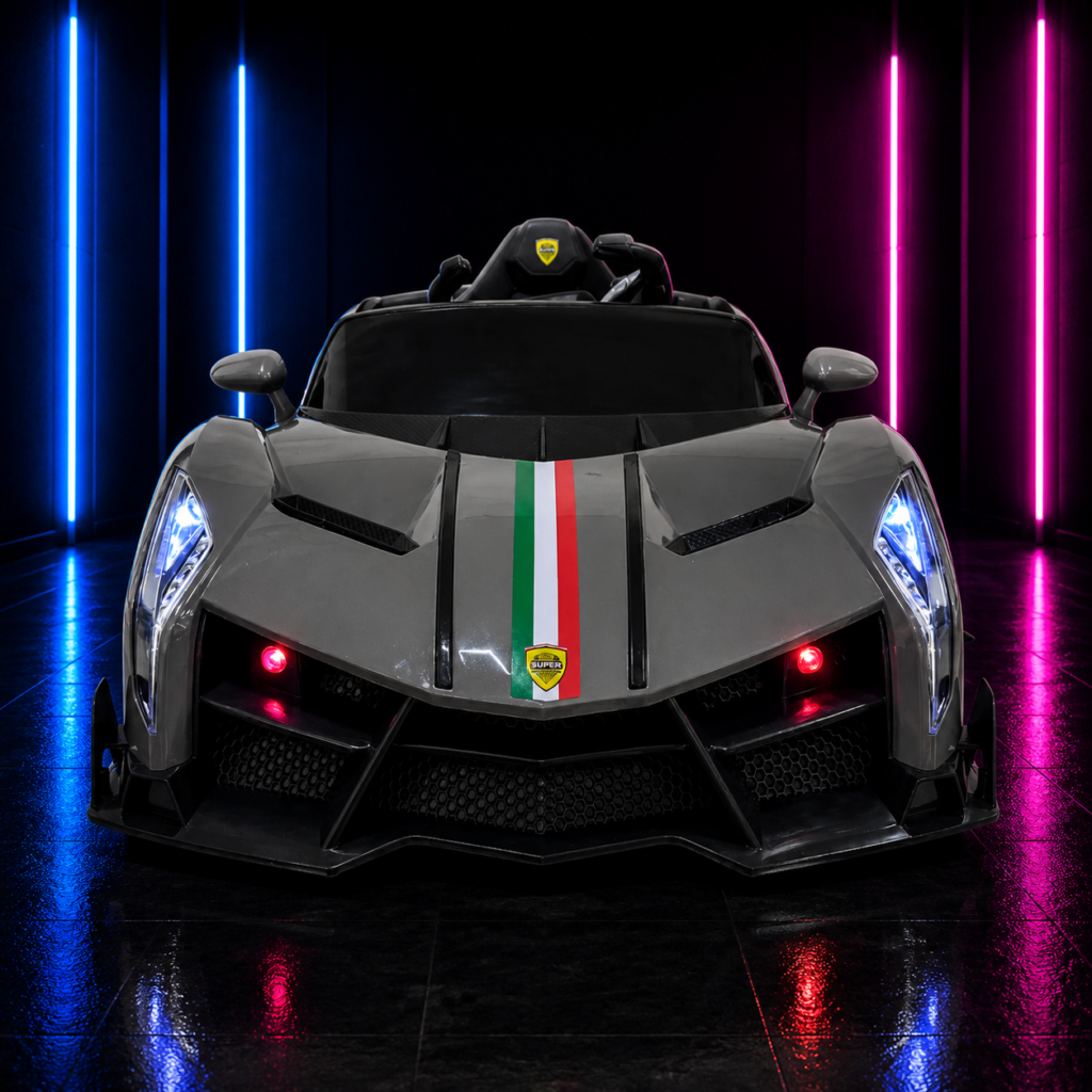 Carrinho Elétrico Infantil 12V Veneno S. Sport Cinza