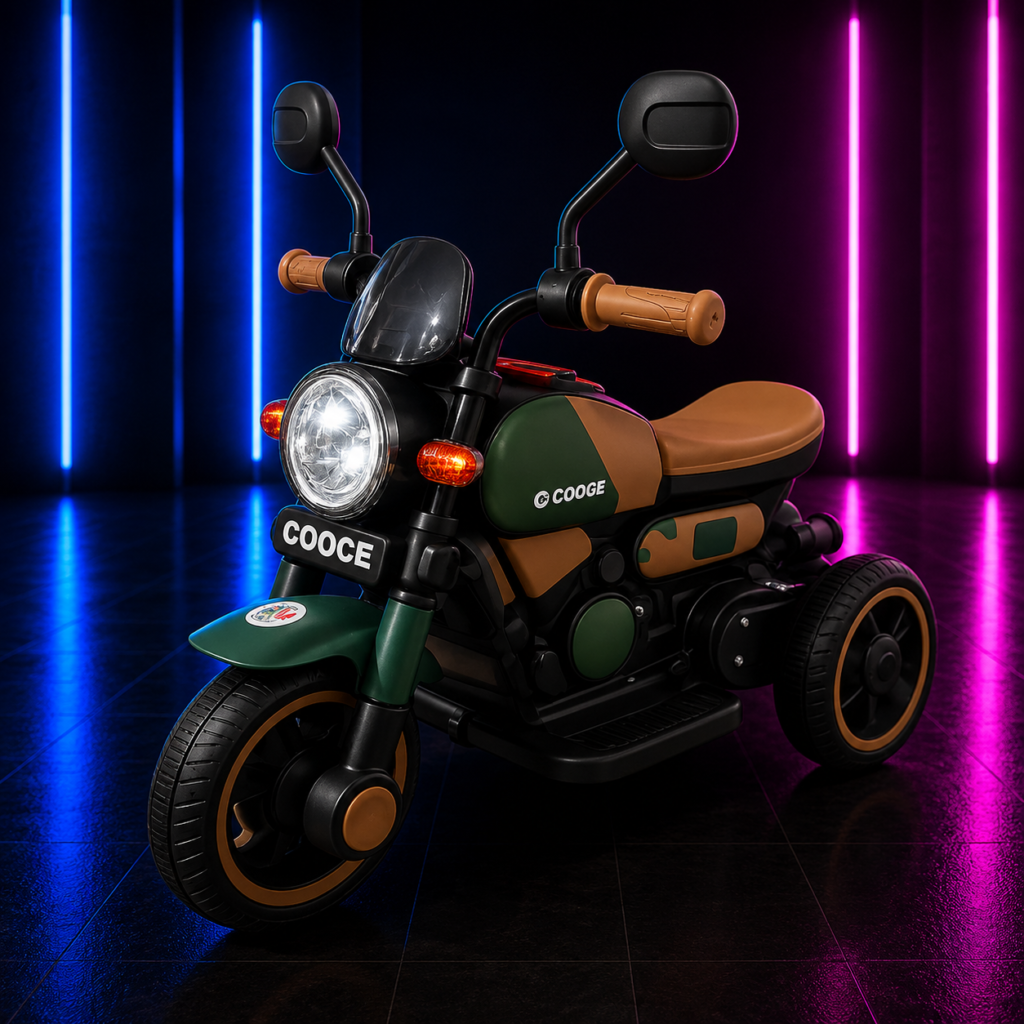 Moto Elétrica Infantil 6V Prime Retrô Camuflada