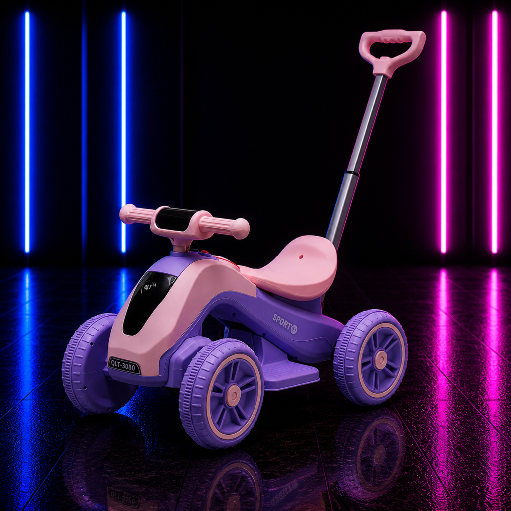 Quadriciclo Elétrico Infantil com Empurrador Candy Move Menina