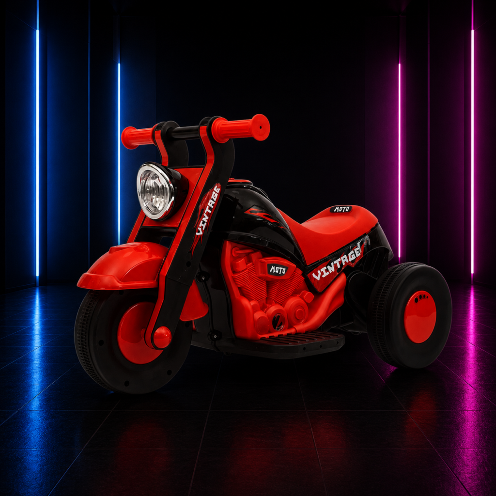 Moto Elétrica Infantil 6V Vintage Vermelha